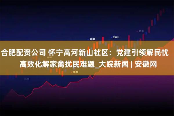 合肥配资公司 怀宁高河新山社区：党建引领解民忧   高效化解家禽扰民难题_大皖新闻 | 安徽网