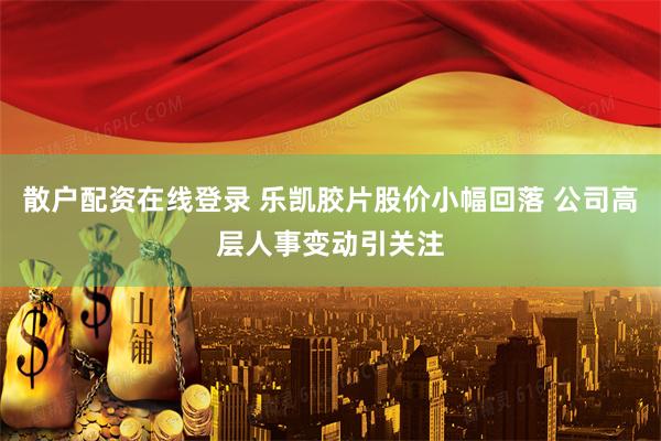 散户配资在线登录 乐凯胶片股价小幅回落 公司高层人事变动引关注